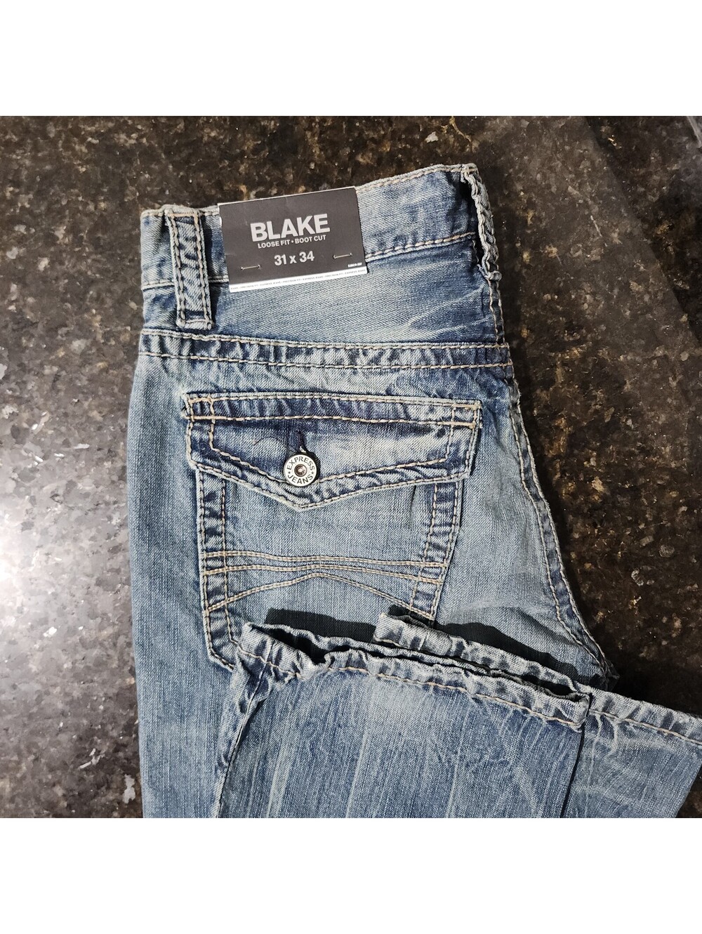 NWT Express Jeans 31x34 Blake Loose Fit Bootcut Baggy Y2K Punk Grunge Skate